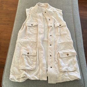 Cream button up vest